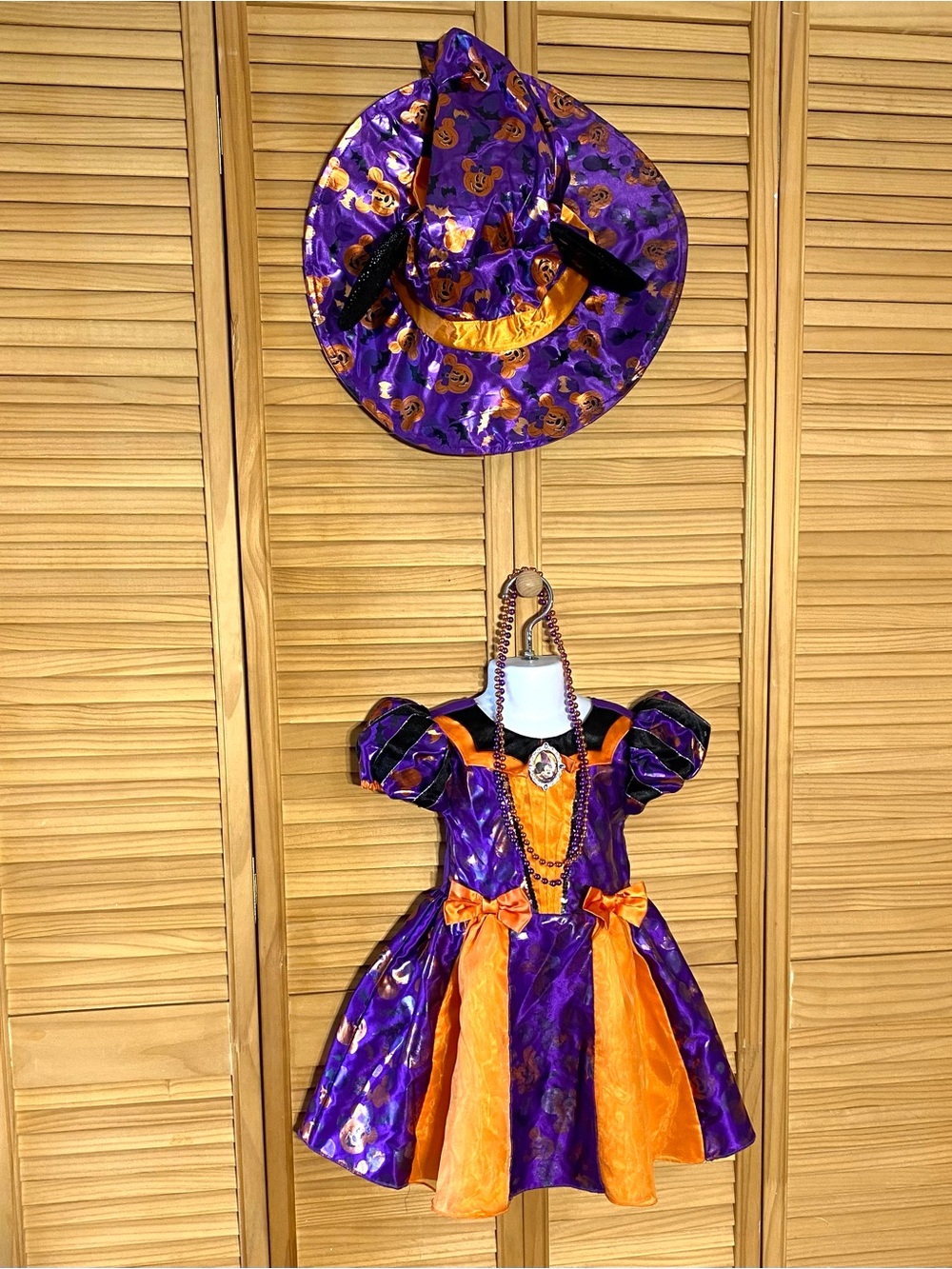Disney Parks Minnie Mouse Witch Dress with Matching Hat Halloween Costume